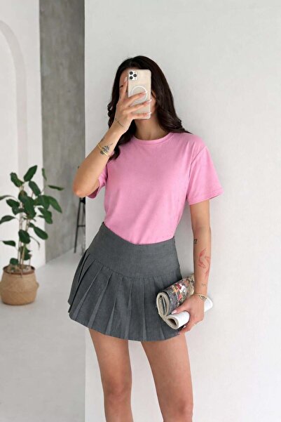 Elaxi Γυναικείο μπλουζάκι με κοντό μανίκι και λεπτομέρεια από πέτρα, λαμπερό