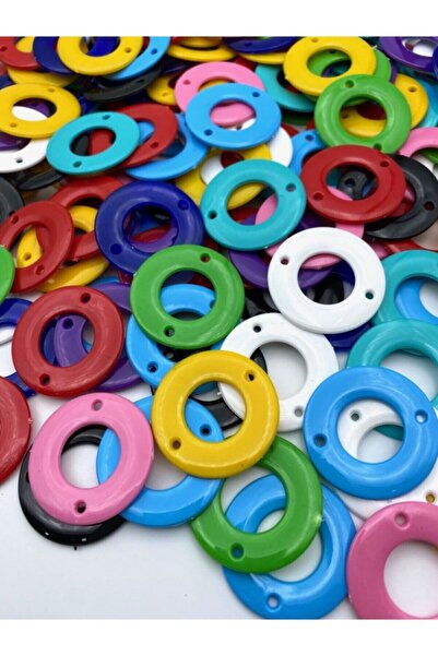Hedef Bijuteri Mărgele plate din plastic cu două orificii, culori mixte (100g...