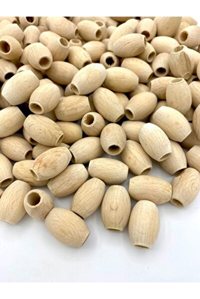 Hedef Bijuteri 24X16 mm Oval Almond Model Raw Wood Board Beads (50Gr-,~25 Pie...