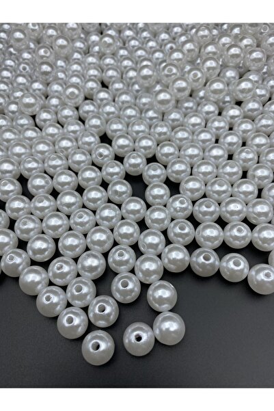 Hedef Bijuteri 100gr 12mm Beyaz Renk Lüks / Lüx Kaplama Plastik Inci Boncuk Ç...