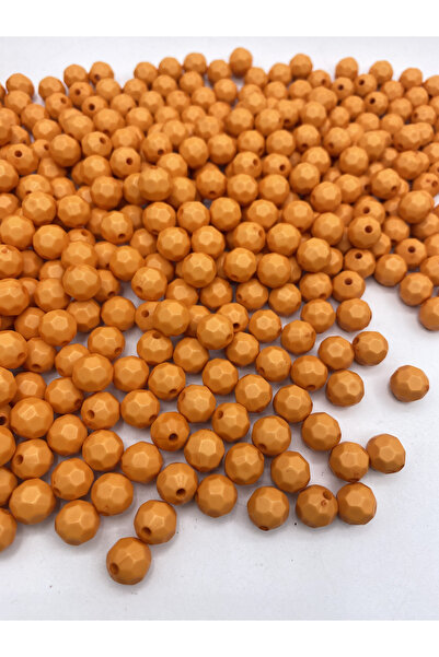 Hedef Bijuteri 100gr Mărgele acrilice de culoare portocalie de 10mm - Model t...