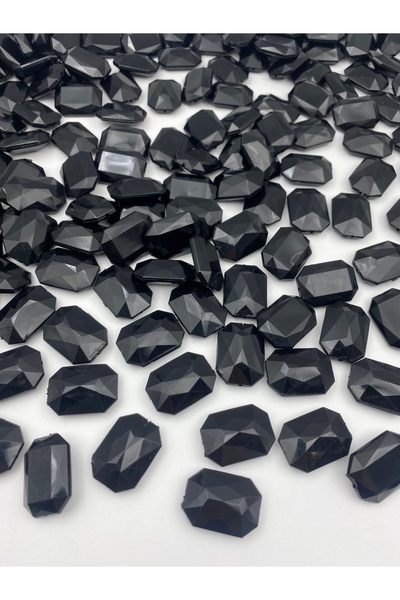 Hedef Bijuteri 100gr Mărgele acrilice model dreptunghiular de culoare neagră,...