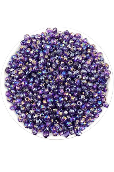 Hedef Bijuteri Mărgele acrilice de 6 mm de culoare violet, lucioase, pentru h...