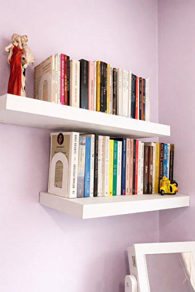 VENON 2 Pieces White Modern | |   Metal Book Support Book Holder Home and Office Decorative Accessory Bookend Decorative Desktop Bookshelf Organizer Shelf Book Rest Study Desk Book Stopper Library