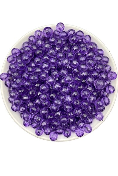 Hedef Bijuteri Mărgele acrilice model World, violet / liliac închis, de 8 mm,...