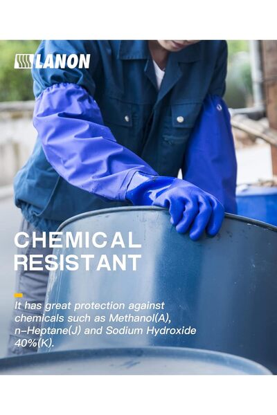 Arabest 26-Inch PVC Chemical Resistant Work Gloves,Heavy-Duty,Acid Alkali Oil...