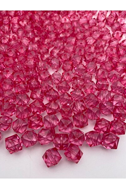 Hedef Bijuteri 100gr 10mm Cub de culoare fucsia/roz închis, mărgele acrilice ...
