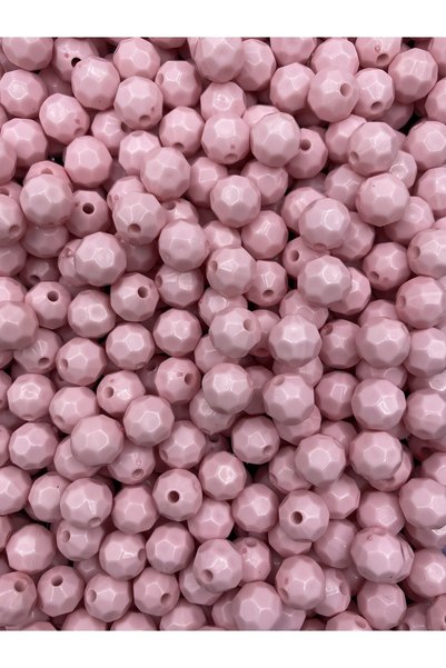 Hedef Bijuteri 100gr Opaque Honeycomb Model Light Pink Color 10mm Acrylic Beads, Bag Making Beads (~200 Pieces)