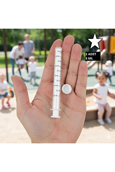 LİMO Ölçülü Şurup Şırıngası ( 1 Adet) Bebek Oral Ilaç Enjektör 5 ml