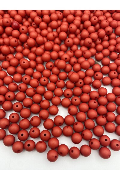 Hedef Bijuteri 100gr Mărgele acrilice opace rotunde de culoare roșie de 10mm,...