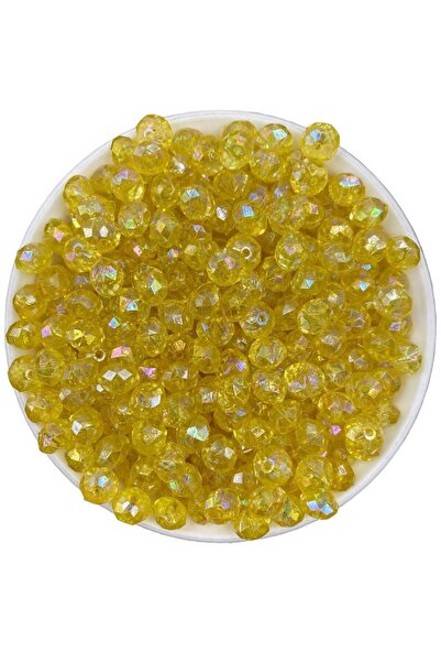 Hedef Bijuteri Mărgele acrilice de culoare galbenă, plate, de 10 mm, bijuteri...