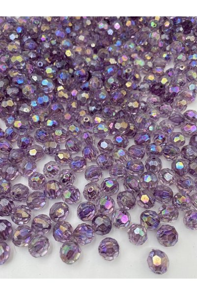 Hedef Bijuteri 14mm Lilac / Light Purple Honeycomb Model Acrylic Beads with Janjan, Jewelry Making Hobby Beads (100gr,~80Pcs)