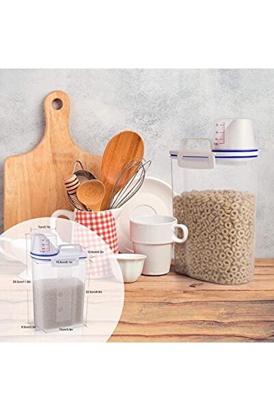 Arabest 2 Kg Airtight Rice Storage Container, BPA-Free Plastic Cereal Box wit...
