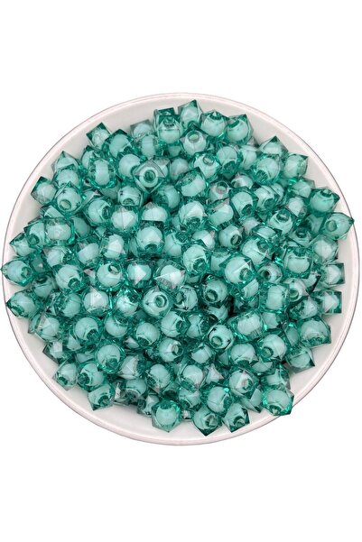 Hedef Bijuteri Mărgele cubice acrilice de 10 mm, verde smarald, cu mărgele în...