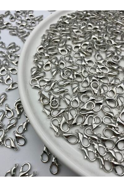 Hedef Bijuteri 50 Adet Nikel Renk Metal 503 Papağan Kilit (14X7MM), Armut- Is...
