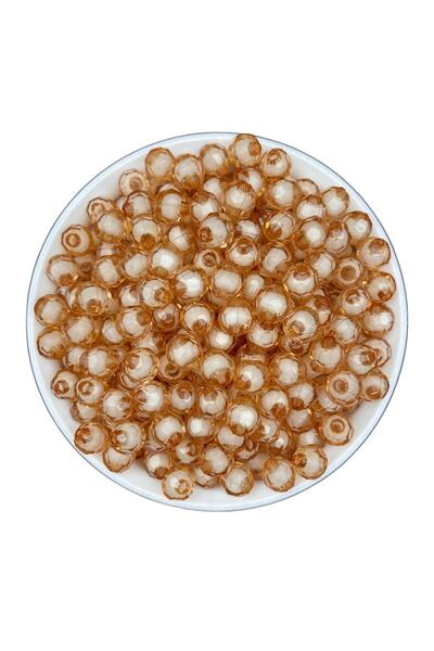 Hedef Bijuteri 50gr 8mm Mărgele acrilice tip fagure de culoarea nurcii, cu mă...