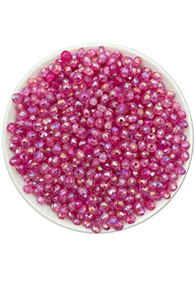 Hedef Bijuteri Mărgele acrilice Janjan de 6 mm, colorate fucsia/roz închis, m...