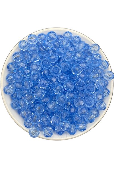 Hedef Bijuteri 100gr 10mm Mărgele acrilice model fagure albastru deschis, bij...