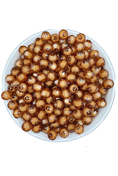 Hedef Bijuteri 50gr 8mm mărgele acrilice maro tip fagure, cu mărgele în inter...