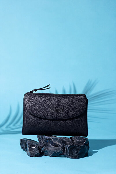 Grande 2813 Модель Середнього Розміру Чорний Шкіряний Жіночий Гаманець - Flother