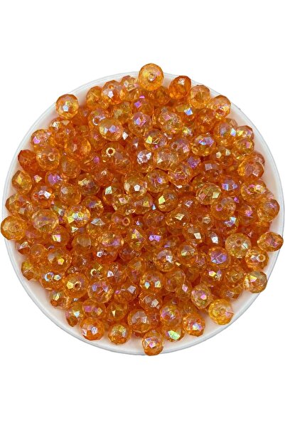 Hedef Bijuteri Mărgele acrilice de culoare portocalie, plate, de 10 mm, bijut...