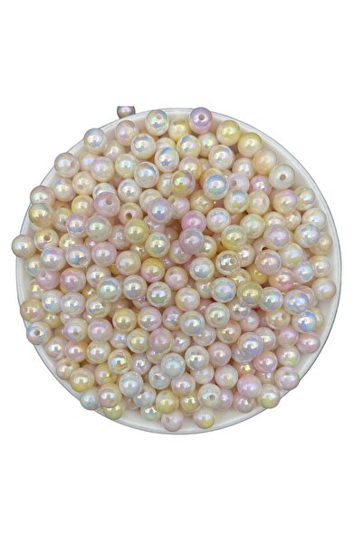 Hedef Bijuteri 50gr 8mm Mărgele de perle pastelate Ebruli Pearlescent, galben...