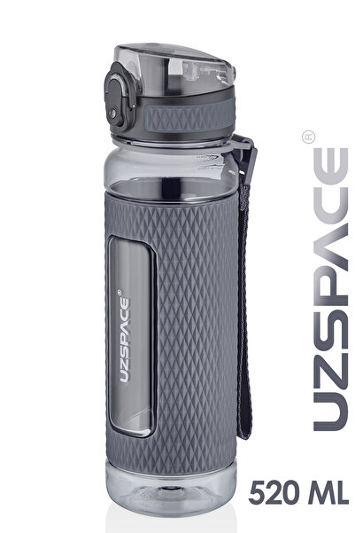 Uzspace قارورة ماء تريتان سعة 520 مل، مصنوعة من السيليكون، مقاومة للانزلاق، م...