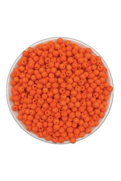 Hedef Bijuteri Mărgele fosforescente neon mat portocalii de 6 mm - 25 gr mărg...