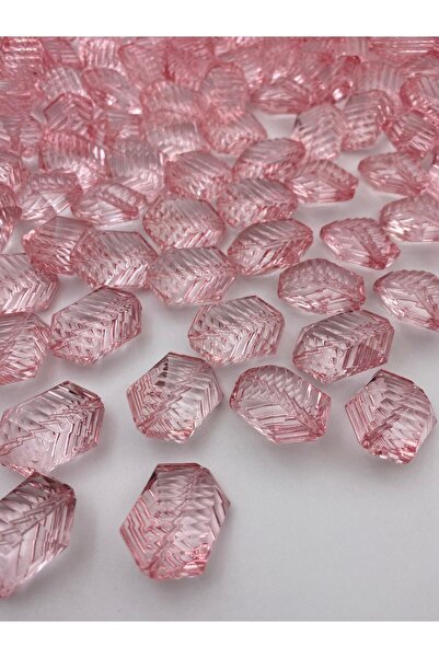 Hedef Bijuteri 100gr Mărgele acrilice model Herringbone, de culoare roz, cu d...