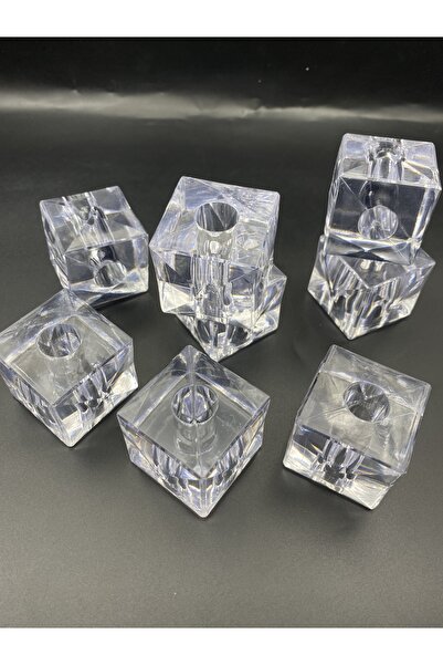 Hedef Bijuteri 2 Adet Orta Boy Küp,Kübik Model 4cm Küp Şeffaf Akrilik Boncuk ...