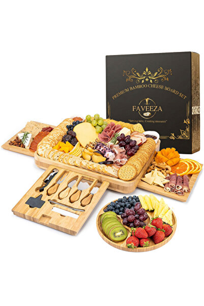 FAVEEZA Set Platou Servire Branzeturi si Aperitive, Sertare Detasabile, Ideal...