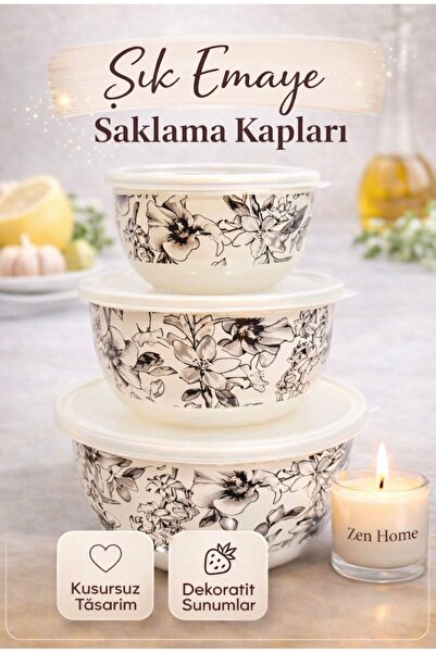 Santara ELEGANCE ACAR SCOTTISH GARDEN EMAYE 3'LÜ SAKLAMA KABI 17CM 19 CM 25CM