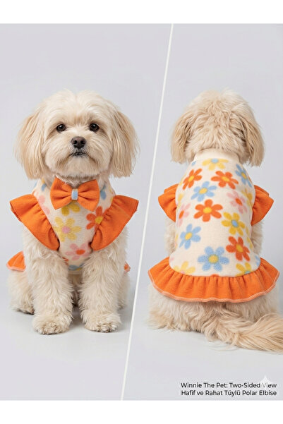 Winnie The Pet Kedi &Köpek Küçük&Orta Irk Kışlık Fırfırlı Kalp Desenli Kazak