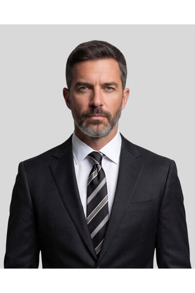 1001 Kravat Thick Striped Tie