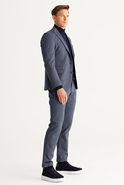 ALTINYILDIZ CLASSICS Ανδρικό ναυτικό μπλε-γκρι κοστούμι με λεπτή εφαρμογή Sli...