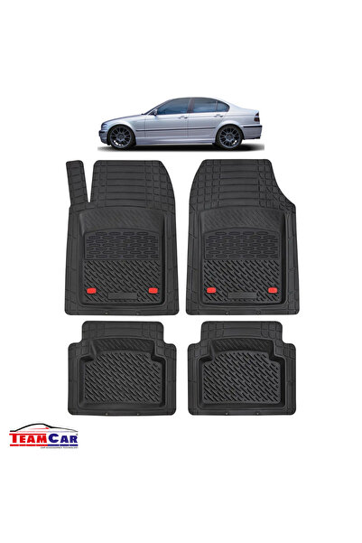 TEAMCAR Πατάκια Αυτοκινήτου Συμβατό με BMW Σειρά 3 E46 (1998-2006) Μαύρο, Ανθ...