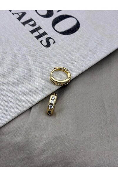 Hedef Bijuteri Xuping Gold Color Round Zircon Stone Hoop Earrings