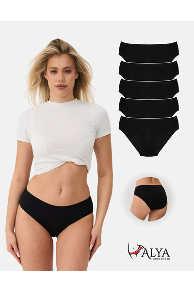ALYA UNDERWEAR Γυναικεία βαμβακερά εσώρουχα - Πακέτο 5 τεμαχίων, Μαύρο