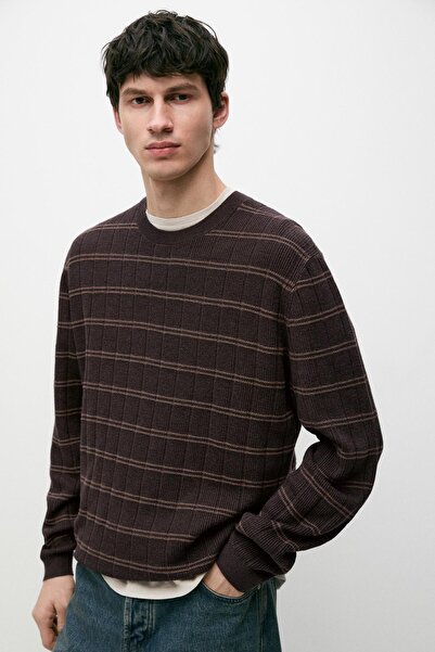 Massimo Dutti Çizgili bisiklet yaka triko kazak