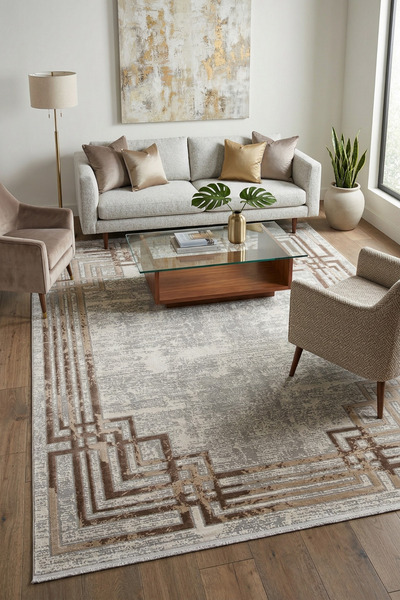 Ceremonyhome Modern Yumuşak Kahverengi Bej Salon Oturma Odası Yatak Odası Kor...