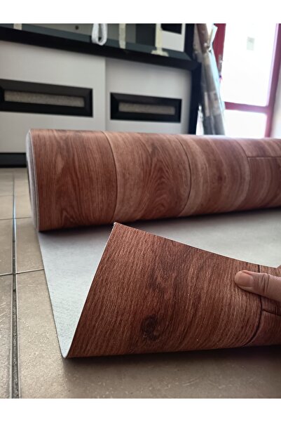 ÜN.K Keçeli Parke Desen PVC KAHVERENGİ MUŞAMBA Popfleks Mineflo Zemin Muşambası