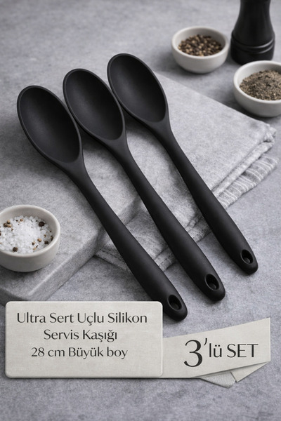 Hilamingo Home 3'lü 28 cm Silikon Servis Kaşığı