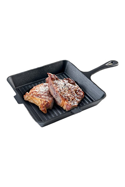 dealshopromania Tigaie grill din fontă pură, cu inducție, 25 x 4,7 cm, tigaie...