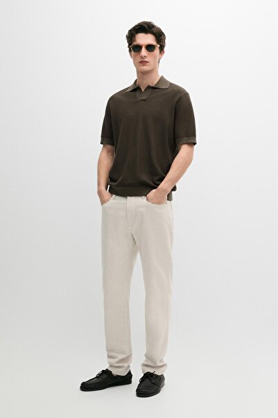 Massimo Dutti Tapered fit cotton linen jeans