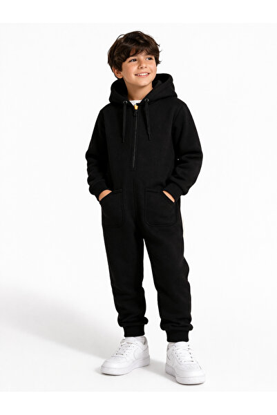 Puledro Unisex Kapşonlu Çocuk Tulum 3-11 Yaş