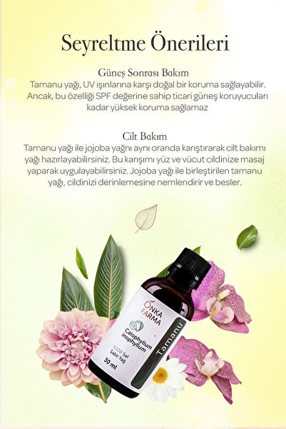 OnkaFarma Onka Farma Tamanu Yağı - %100 Saf Doğal Soğuk Sıkım - 30 ml