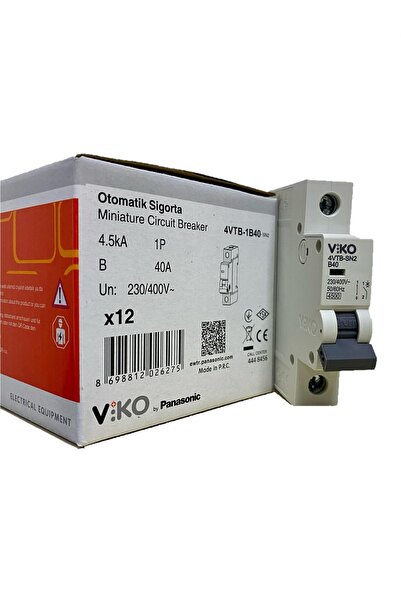VİKO Otomatik Sigorta Monofaze 1x40 Amper B Tipi 4.5 kA
