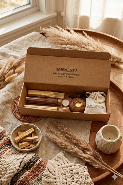 memyap Spirit Ritüeli Hediye Seti - Palo Santo, Dhoop & Konik Tütsü, Tütsülük, Cam Şişe kibrit, Bez Kese