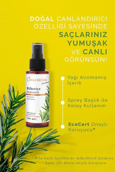OnkaFarma Onka Farma Biberiye Mayası -suyu- Güçlendirici Saç Toniği Hidrosolü Hızlı Saç Uzama Dökülme Karşıtı