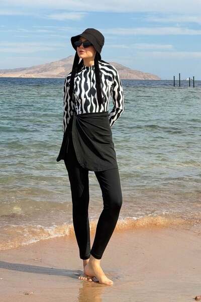 Şulemoda Giyim Mayolu 3Lü Tesettür Mayo Takım Beyaz